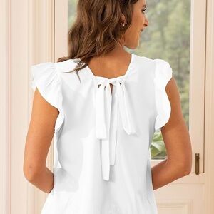 Cupshe White Ruffle Sleeve Blouse